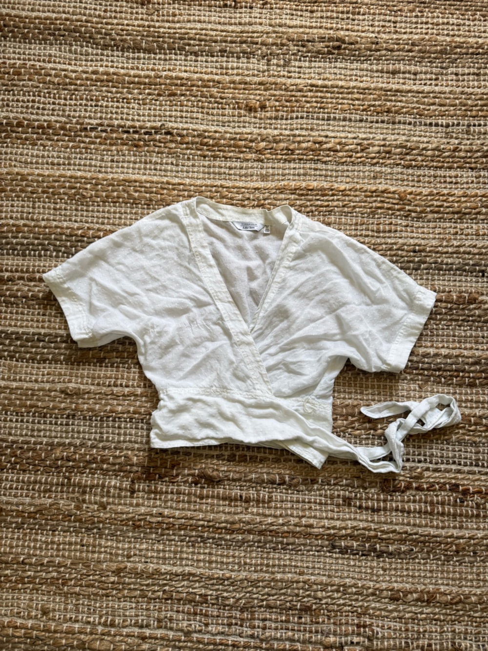& Other Stories White Wrap Crop Top